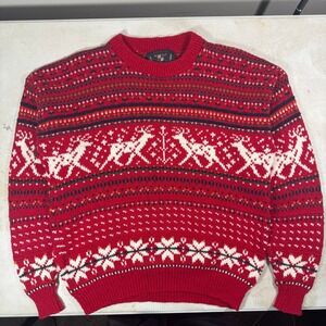 American Portrait VTG Men's USA Christmas Geometric Winter Knit Sweater- Size L